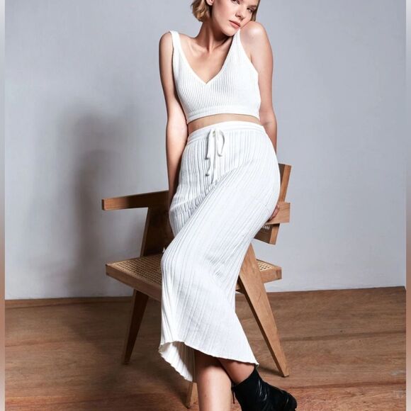 Rue Stiic matching set Mabel bra top Liana midi skirt deep green size large - Picture 4 of 16